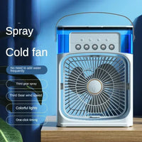 3-in-1 Portable Desktop Air Cooler Fan – USB Mini Humidifier, Night Light & Spray Cooling for Home & Office