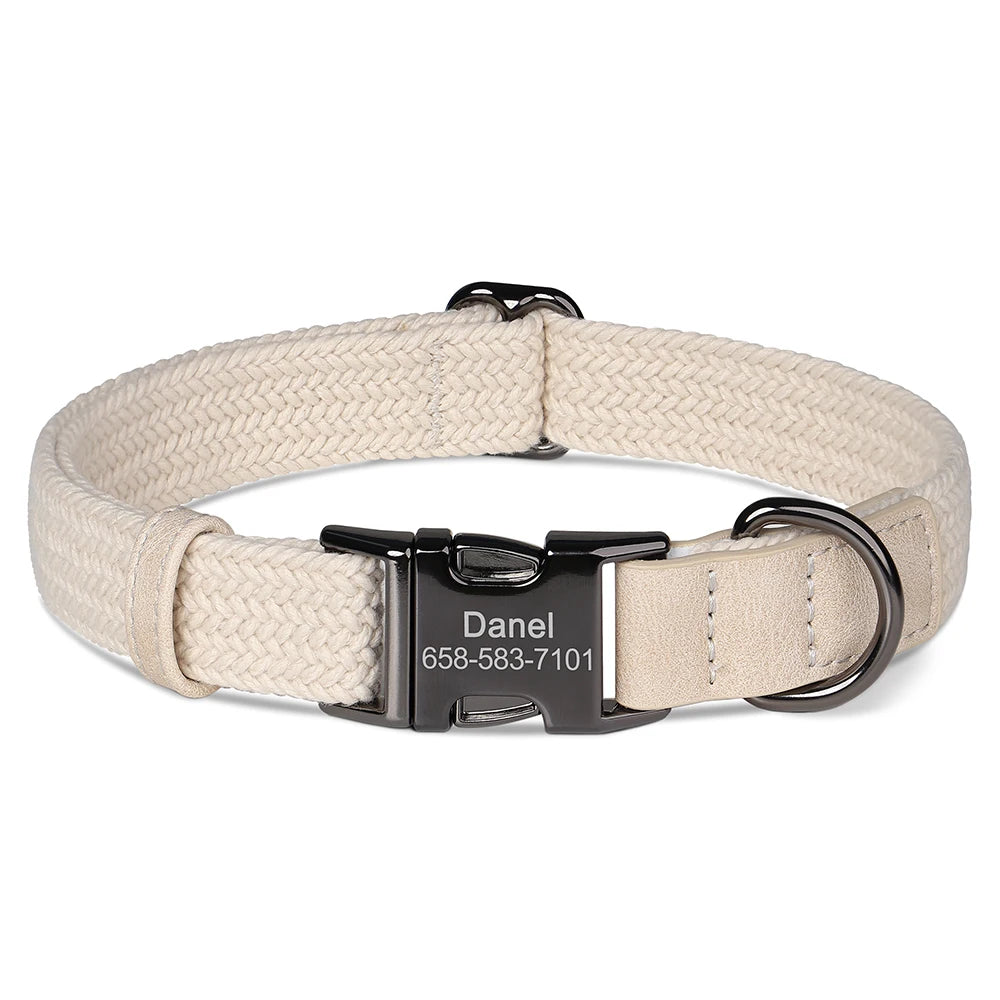 Personalized Braided Nylon Dog Collar