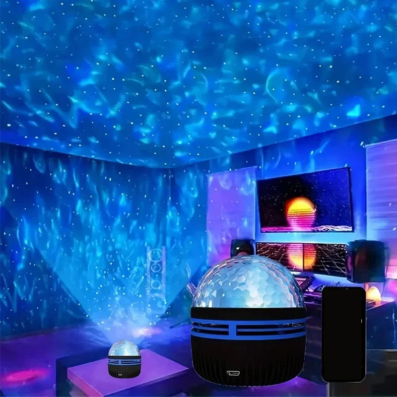 Aurorix Sky Projector | Music Synchronization & Remote Control | RGB Ambient Light | USB Rechargeable | 7.8 × 7.8 × 8.7 cm