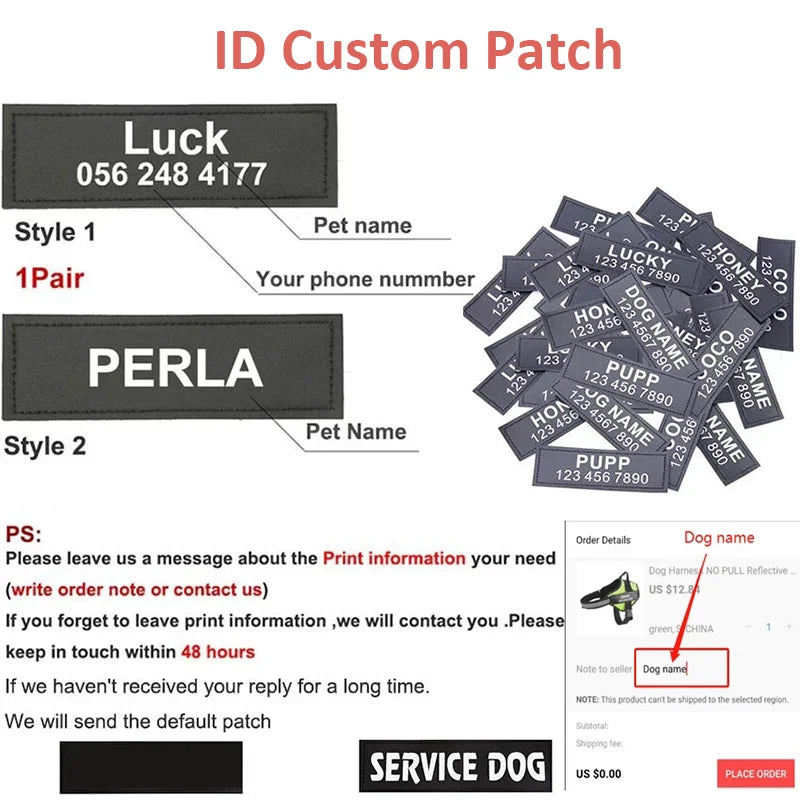 Personalized No Pull Dog Harness - Custom Vest with Name & Phone Number