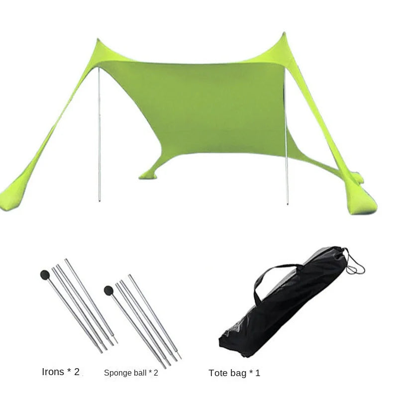 UPF50+ Beach Tent & Camping Awning – Windproof All-in-One Portable Sun Shelter for Beach, Picnic & Outdoor Use