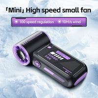 High-Speed Turbo Handheld Fan – USB Rechargeable Mini Portable Cooling Fan with Digital Display for Outdoor & Travel