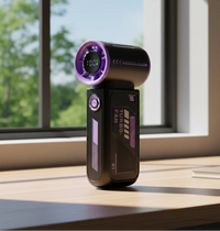 High-Speed Turbo Handheld Fan – USB Rechargeable Mini Portable Cooling Fan with Digital Display for Outdoor & Travel