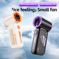 High-Speed Turbo Handheld Fan – USB Rechargeable Mini Portable Cooling Fan with Digital Display for Outdoor & Travel