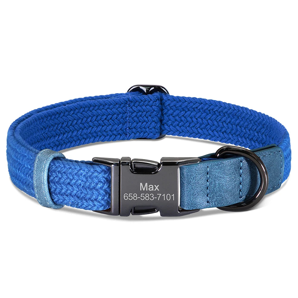 Personalized Braided Nylon Dog Collar