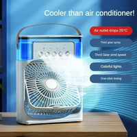 3-in-1 Portable Desktop Air Cooler Fan – USB Mini Humidifier, Night Light & Spray Cooling for Home & Office