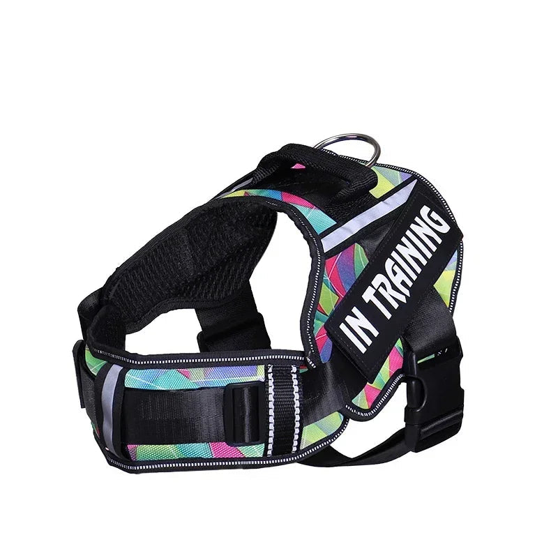 Personalized No Pull Dog Harness - Custom Printed Name Patch & Phone Number