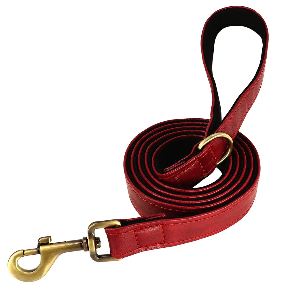 Personalized Leather Dog Collar & Leash Set