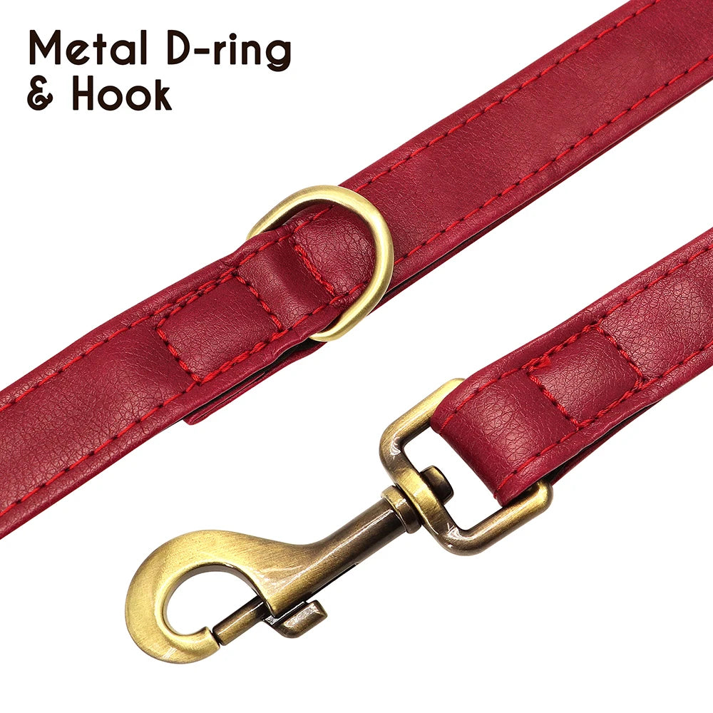 Personalized Leather Dog Collar & Leash Set