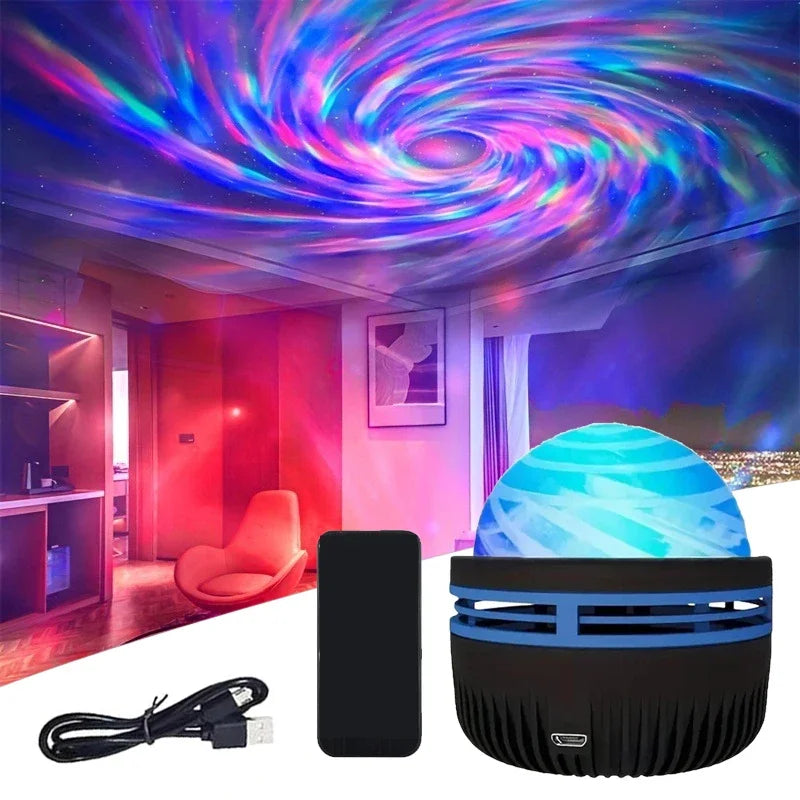 Aurorix Sky Projector | Music Synchronization & Remote Control | RGB Ambient Light | USB Rechargeable | 7.8 × 7.8 × 8.7 cm