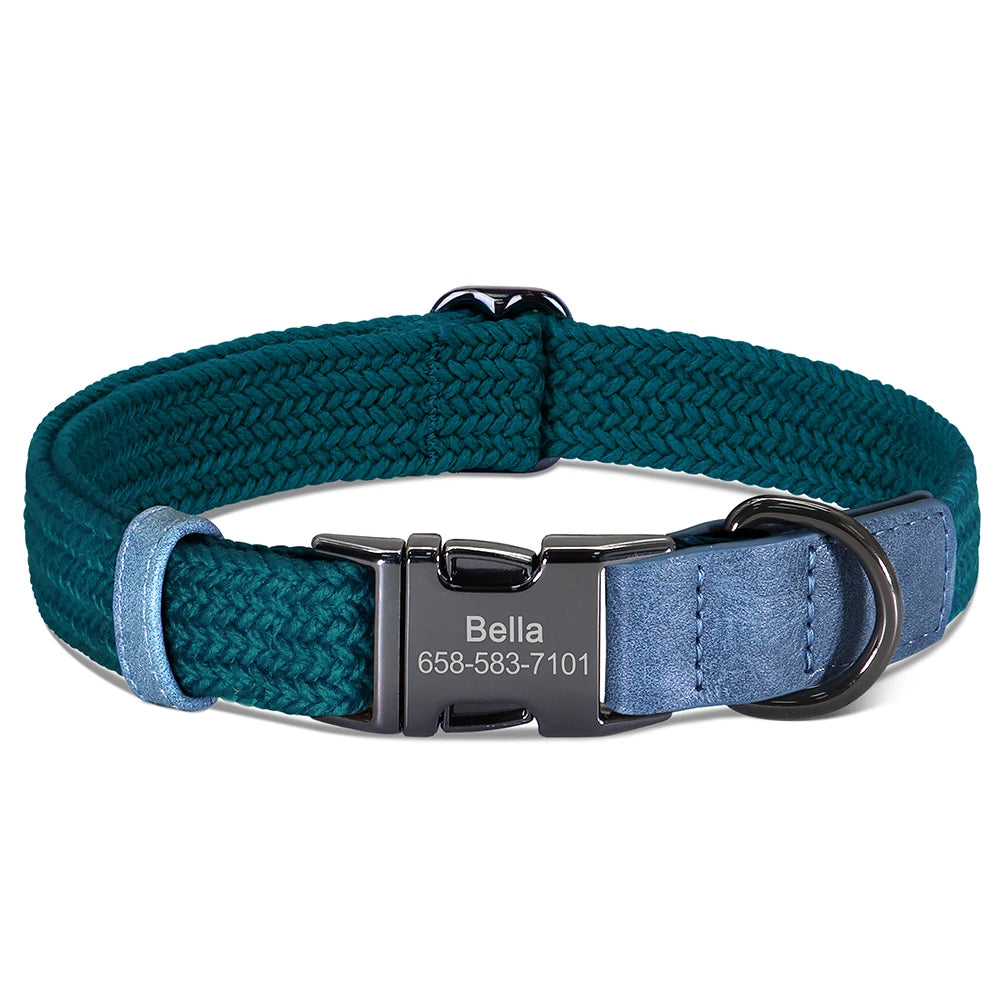 Personalized Braided Nylon Dog Collar
