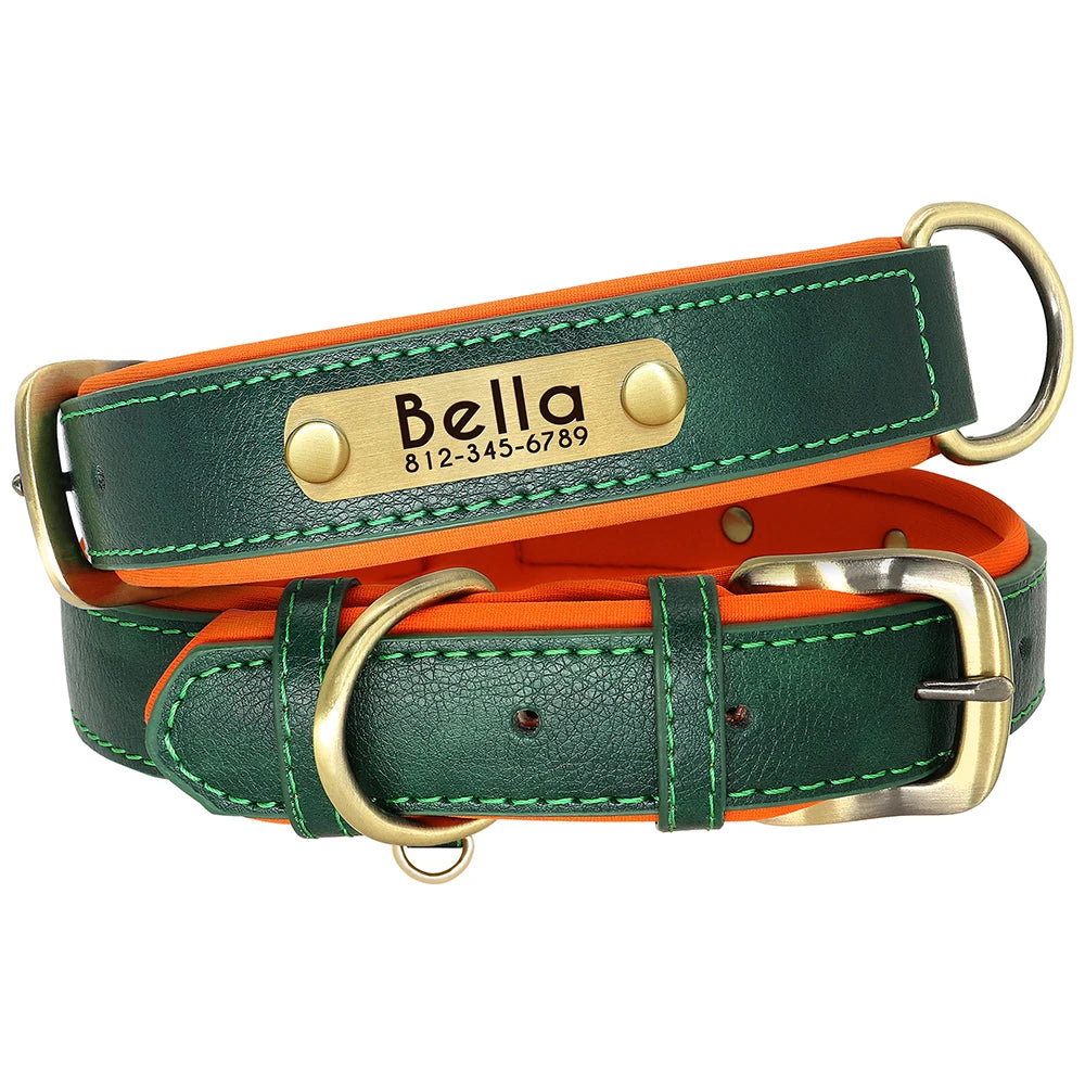 Personalized Leather Dog Collar & Leash Set