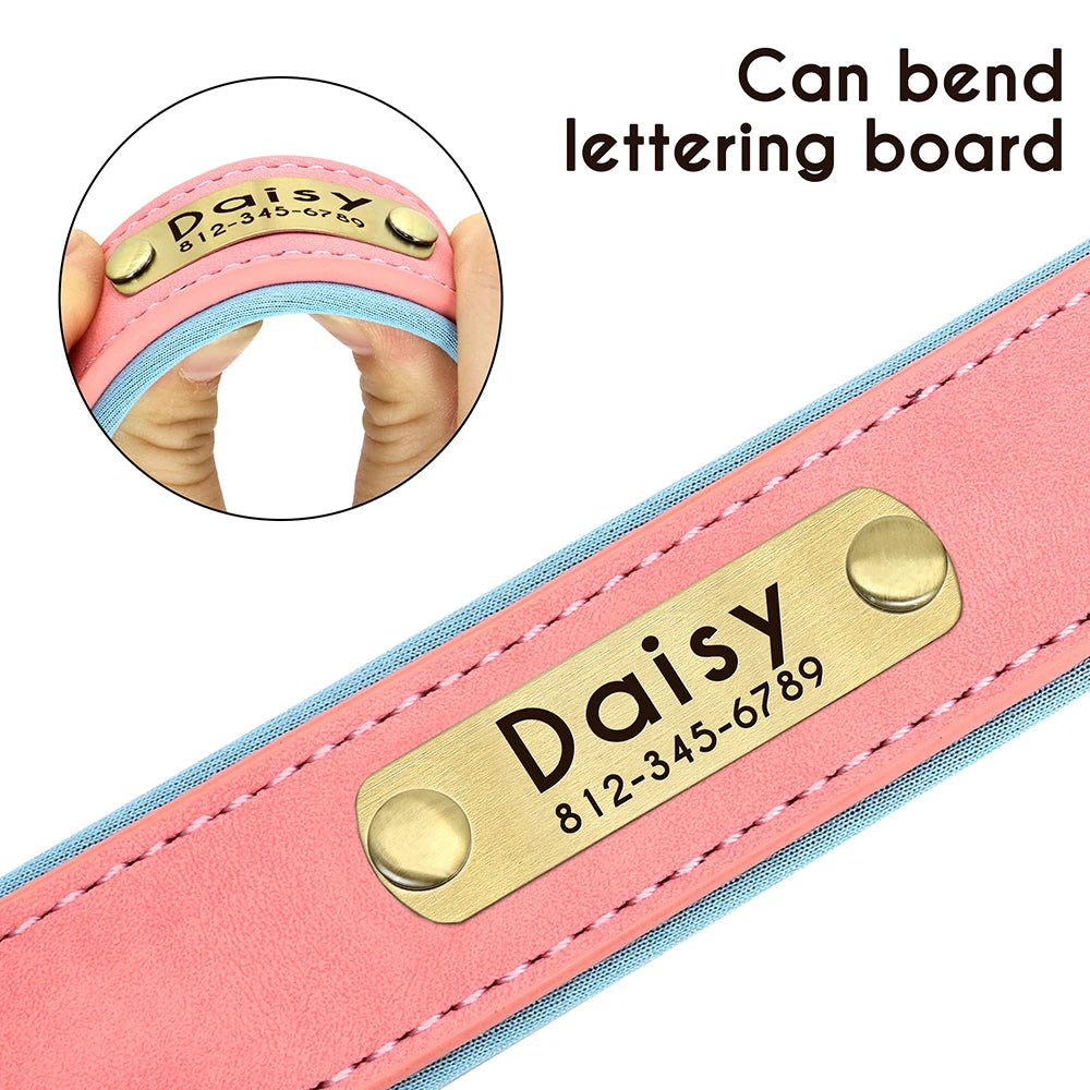 Personalized Leather Dog Collar & Leash Set