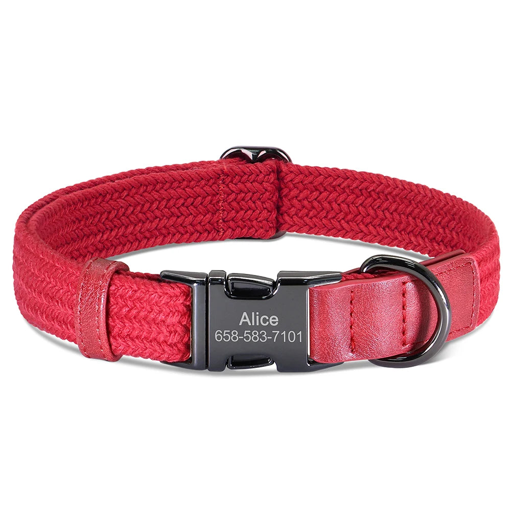 Personalized Braided Nylon Dog Collar