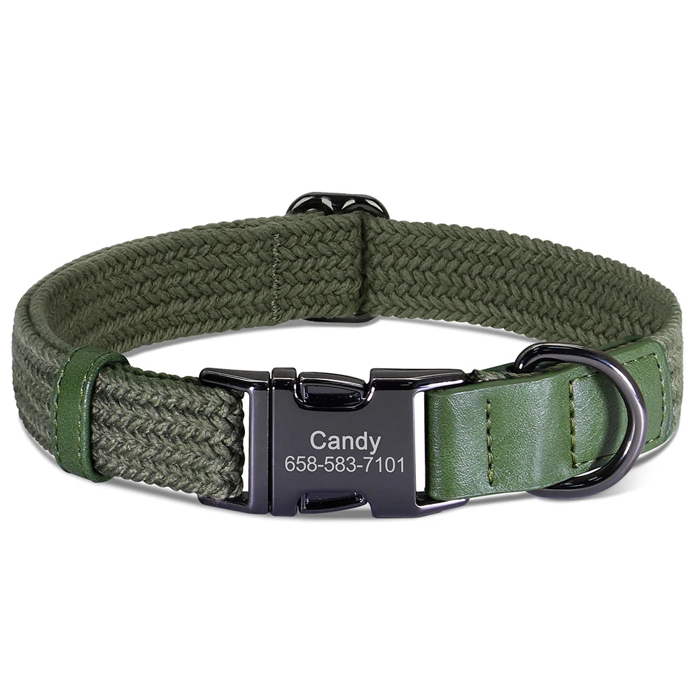 Personalized Braided Nylon Dog Collar