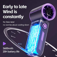 High-Speed Turbo Handheld Fan – USB Rechargeable Mini Portable Cooling Fan with Digital Display for Outdoor & Travel
