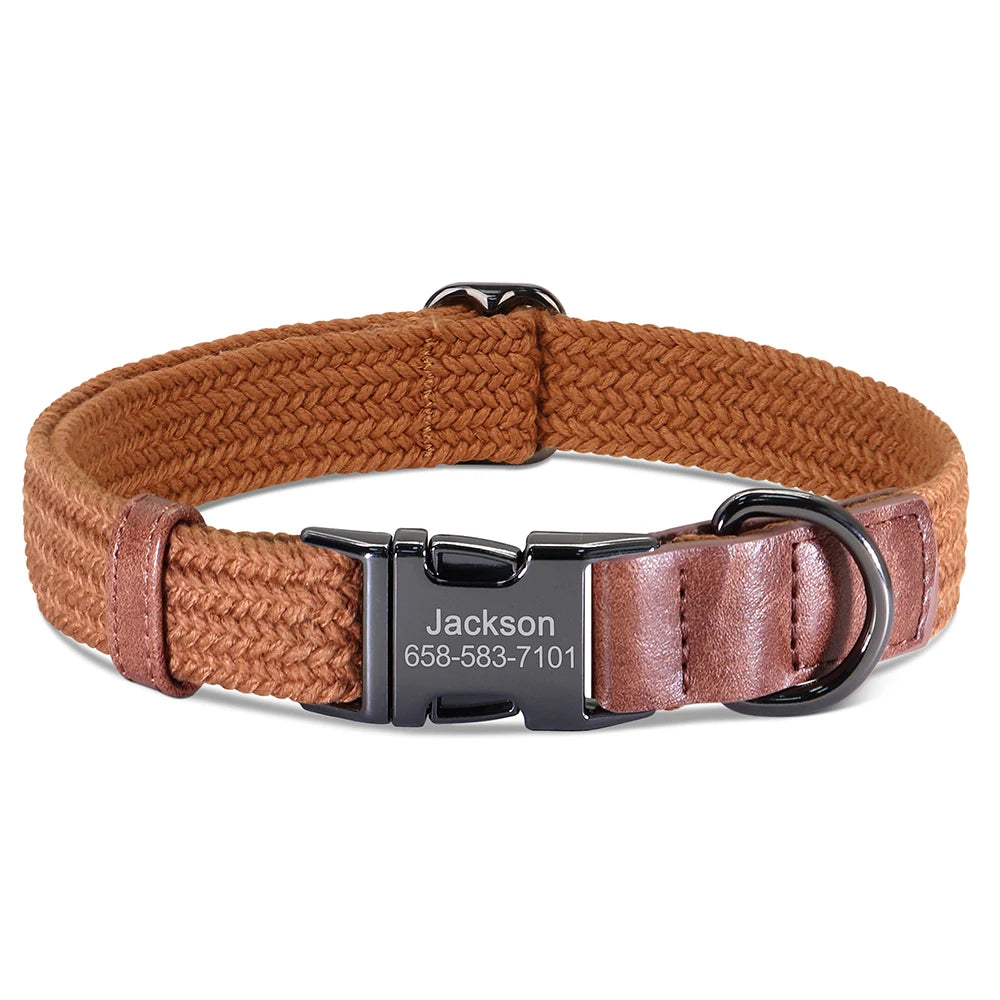 Personalized Braided Nylon Dog Collar