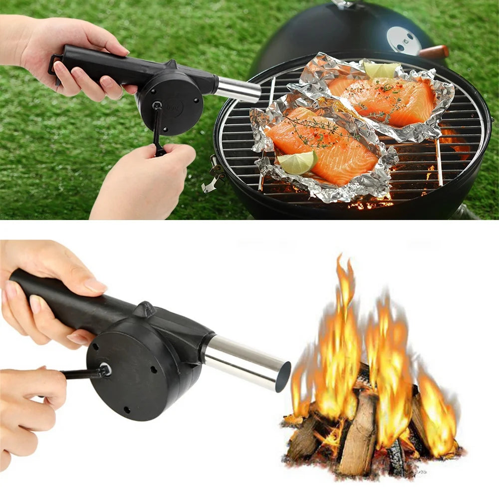 Portable BBQ Fan – Camping & Picnic Barbecue Accessory for Fast, Effortless Fire Starting & Grilling