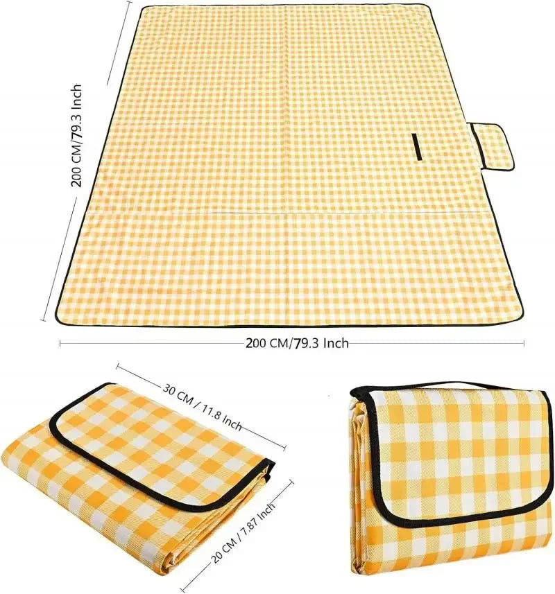 200x200cm Portable Camping Mat with Carry Bag – Waterproof Thickened Washable Picnic Blanket for Beach, Hiking, Travel & Outdoor Use
