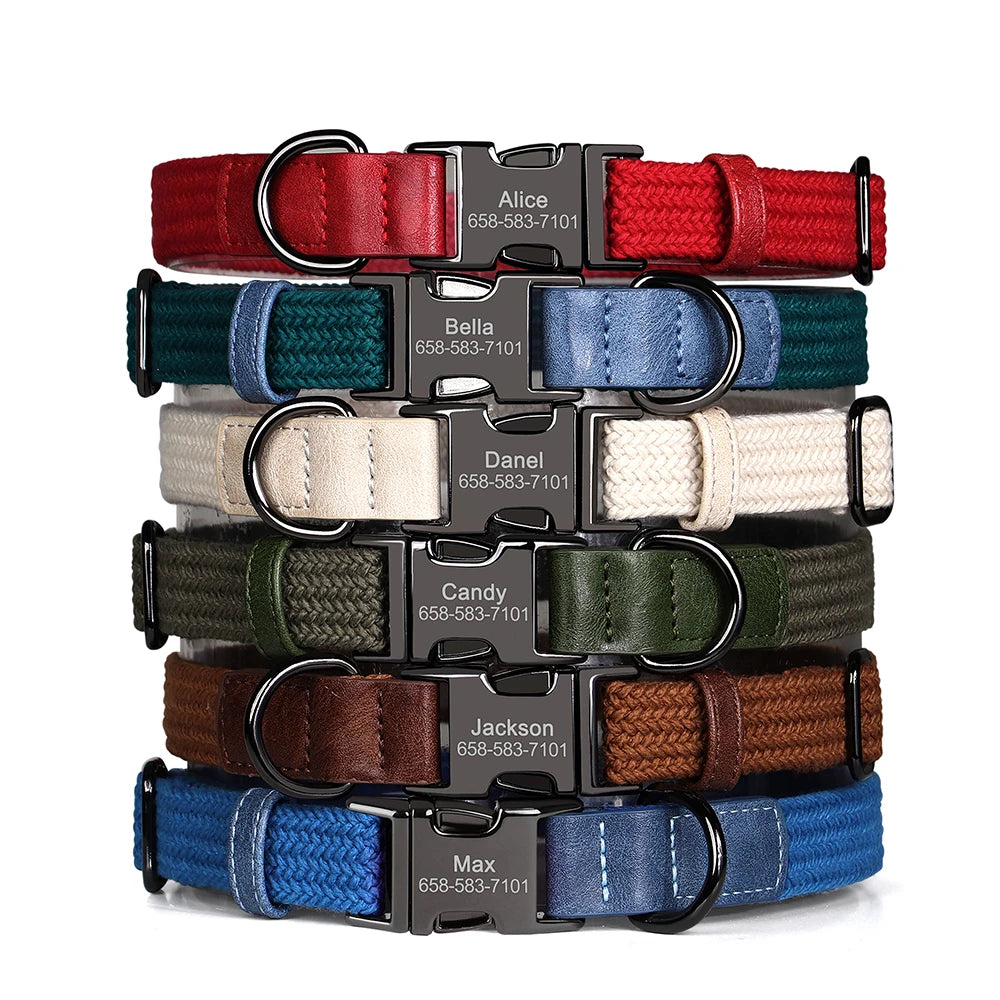 Personalized Braided Nylon Dog Collar