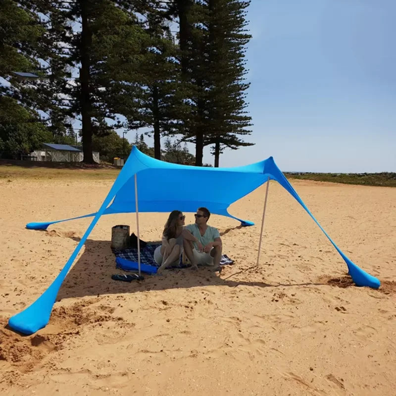 UPF50+ Beach Tent & Camping Awning – Windproof All-in-One Portable Sun Shelter for Beach, Picnic & Outdoor Use