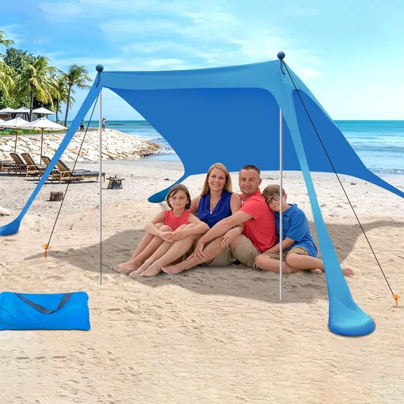 UPF50+ Beach Tent & Camping Awning – Windproof All-in-One Portable Sun Shelter for Beach, Picnic & Outdoor Use