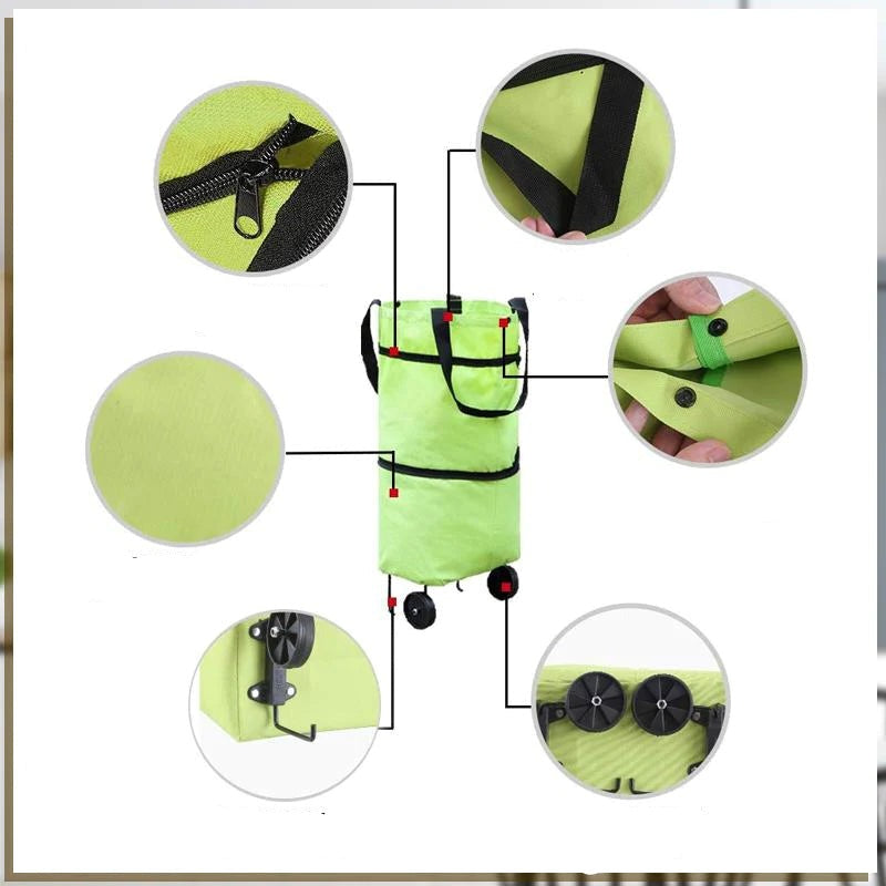 Rolliva Flex 2-in-1 Foldable Shopping Bag with Wheels