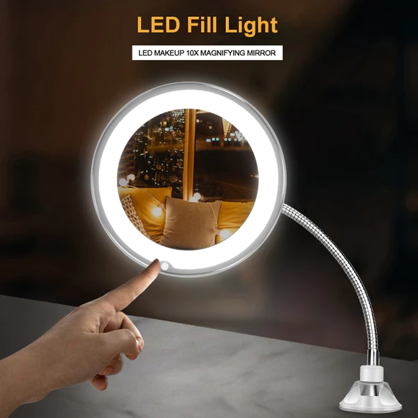 Lumivue Flex 10X Magnifying LED Lighted Flexible Mirror