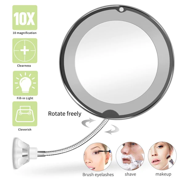 Lumivue Flex 10X Magnifying LED Lighted Flexible Mirror