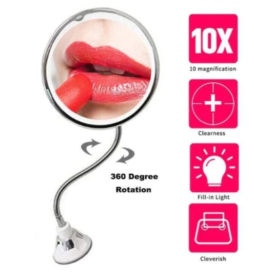 Lumivue Flex 10X Magnifying LED Lighted Flexible Mirror