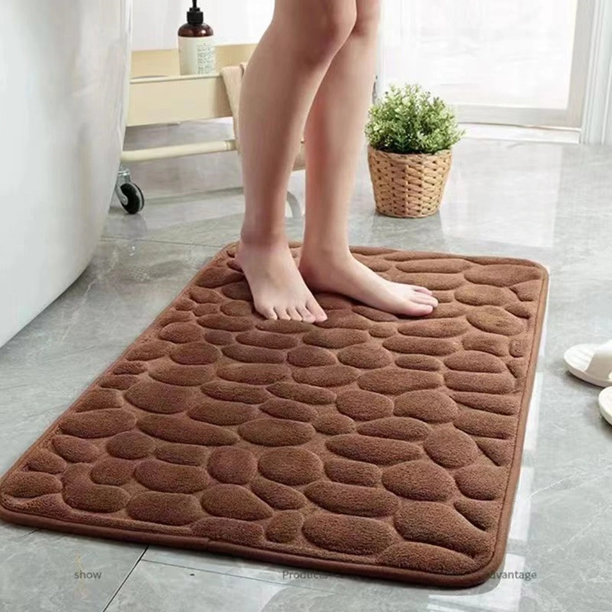 3D Non-Slip Bathroom Cobblestone Mat 40x60cm