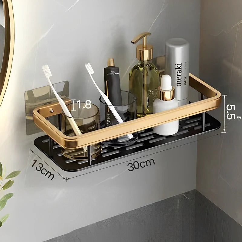 Punch-Free Wall Mounted Bathroom & Kitchen Shelf [1 PCS ]