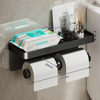 AeroHold Aluminum Alloy Toilet Paper & Phone Holder Shelf