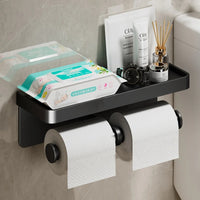 Wall-Mounted Toilet Paper Holder with Storage