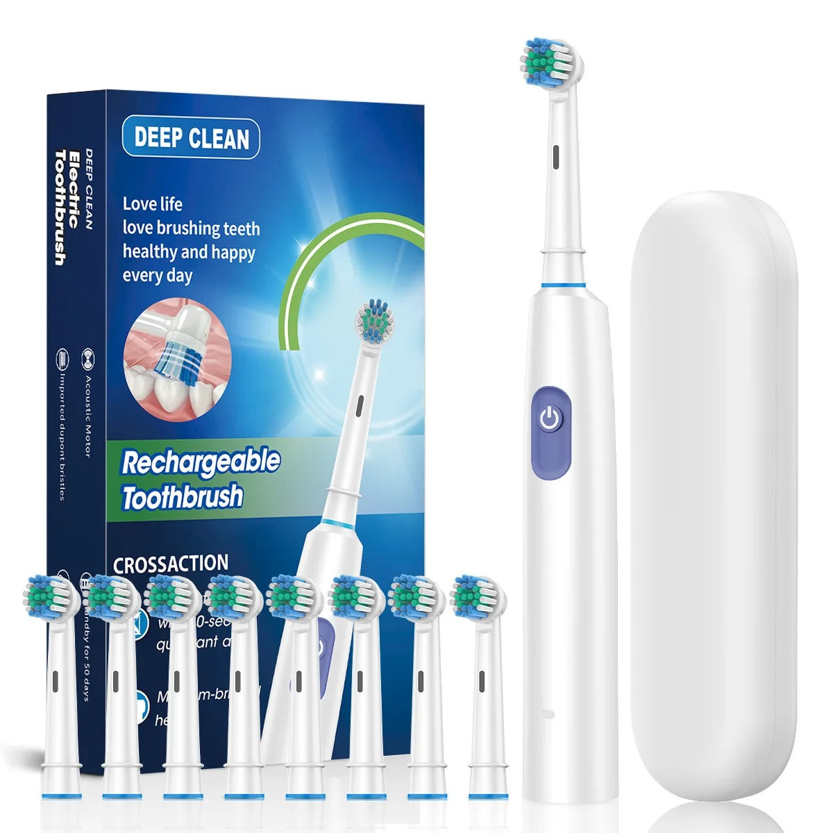 Electric Rechargeable Professional Rotary Toothbrush Set