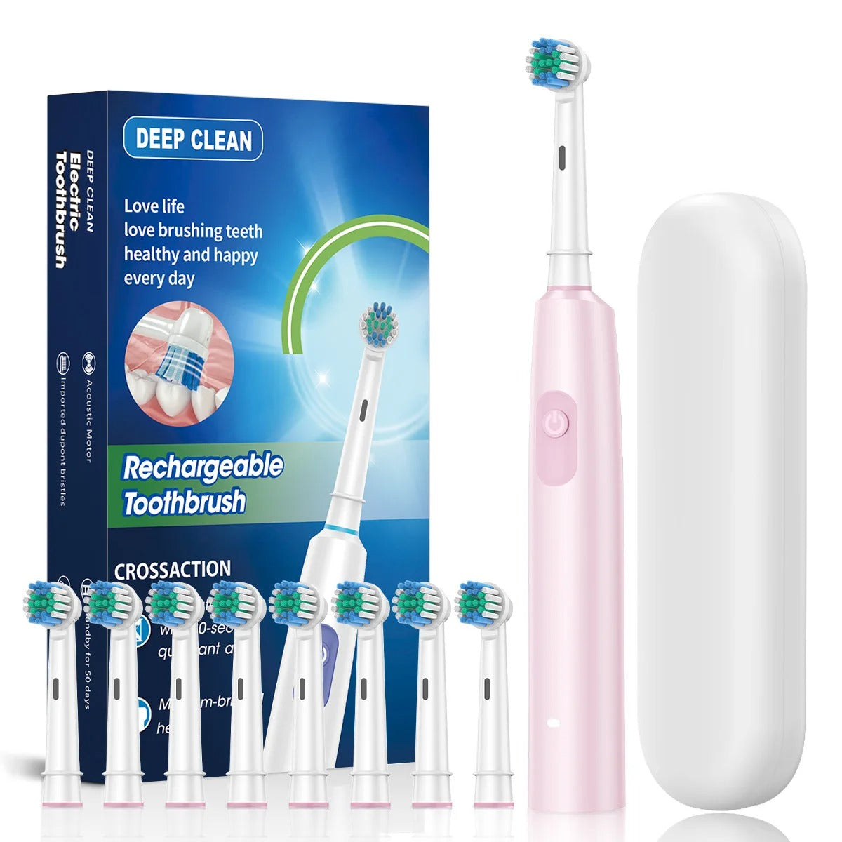 Electric Rechargeable Professional Rotary Toothbrush Set