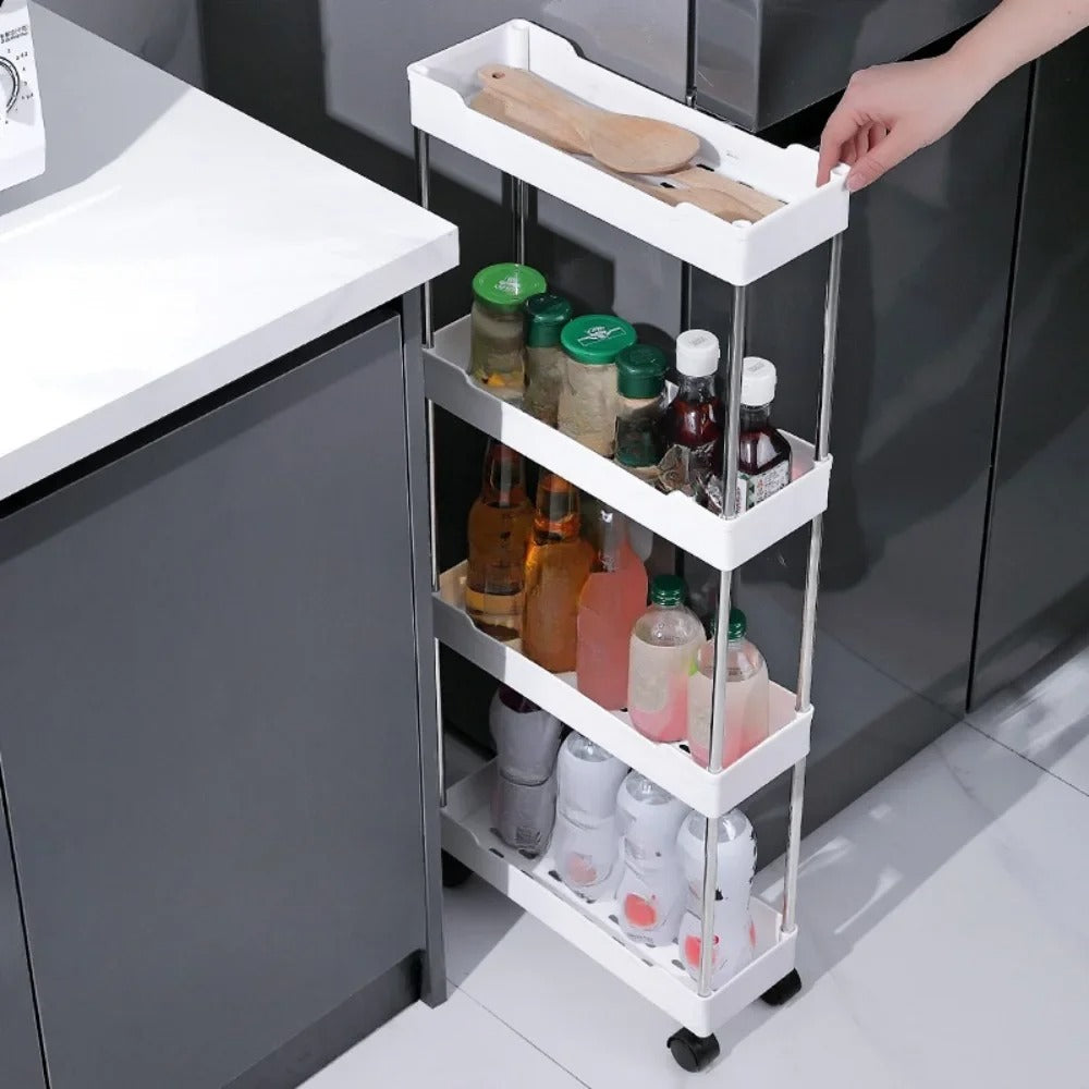 Push Trolley Shelf Multi-Layer Bathroom & Kitchen Storage