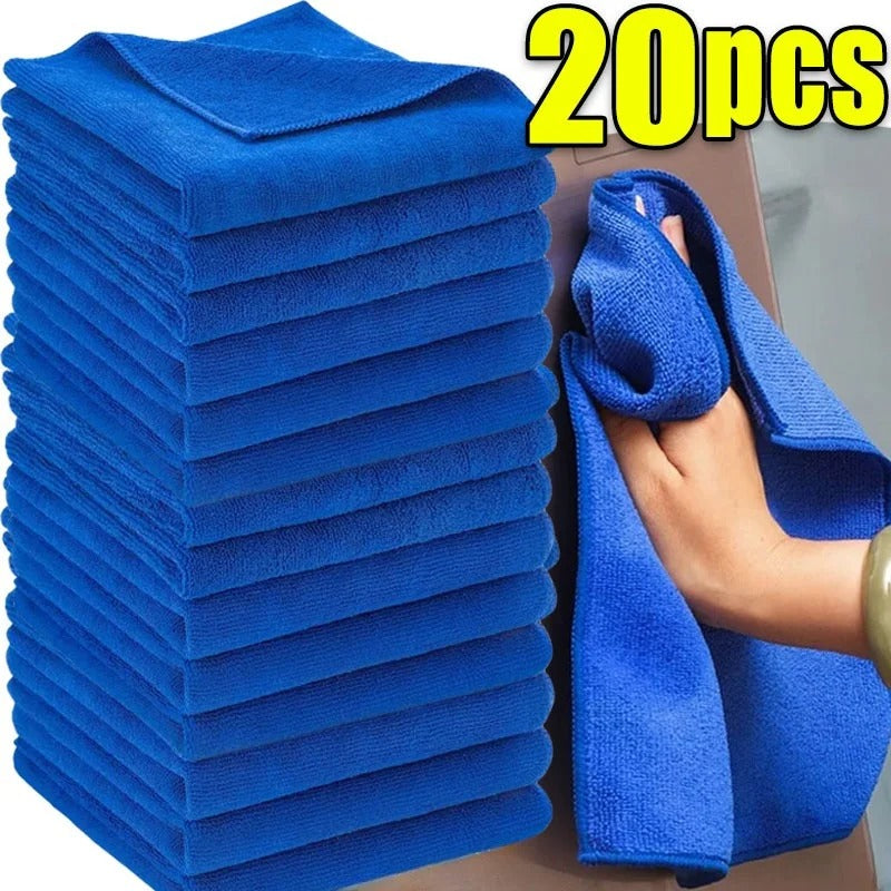 20Pcs Microfiber Towels Car Wash, Drying, & Household Cleaning Cloths
