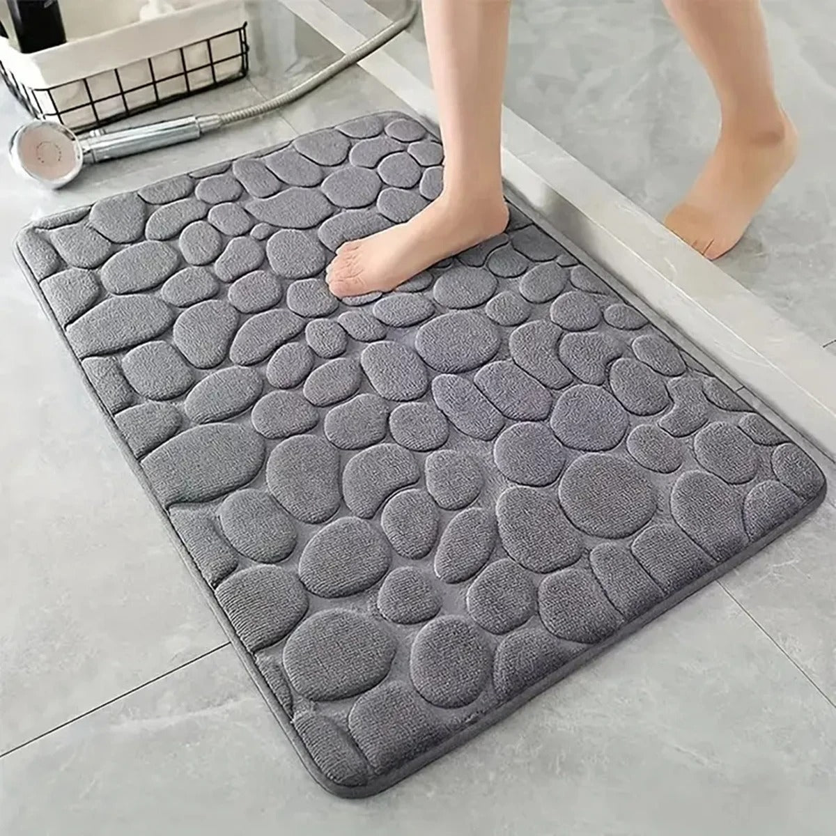 3D Non-Slip Bathroom Cobblestone Mat 40x60cm
