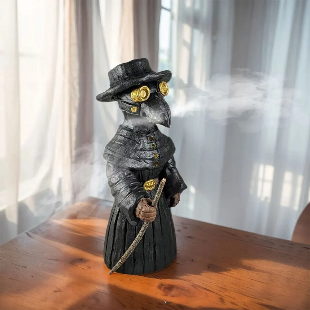 Plague Incense Burner Mini Crow Statue Ornament