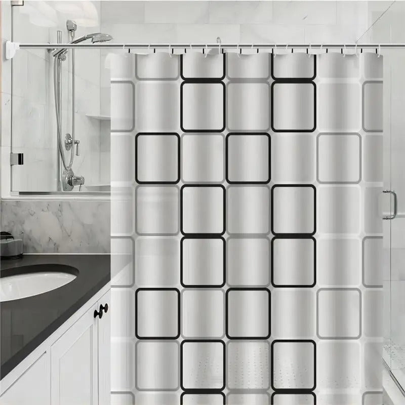 SplashGuard Waterproof Patterned Shower Curtain