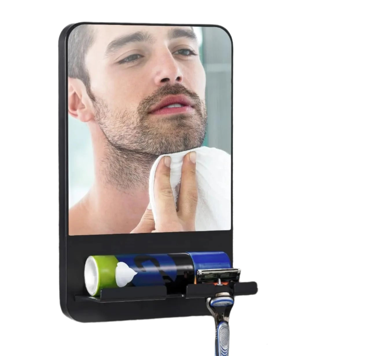 Fogless Shower Mirror with Razor Holder