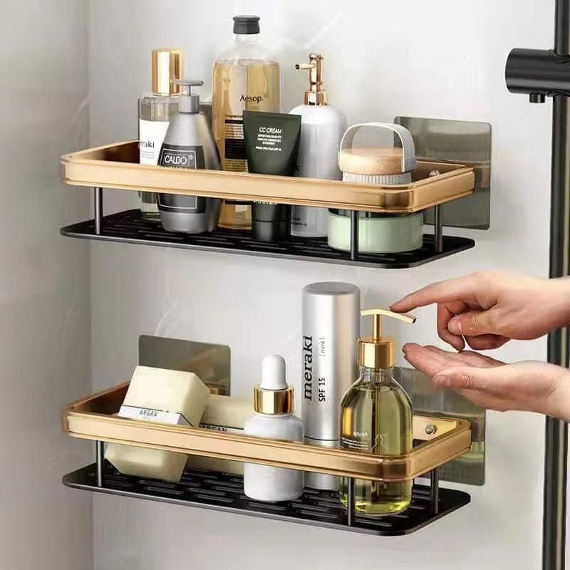Punch-Free Wall Mounted Bathroom Storage Organizer [1 pcs ]