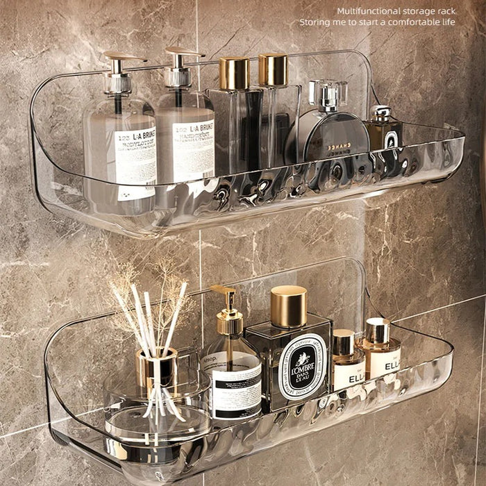Acrylic Bathroom Shelf – No-Drill Wall Mounted Shower Organiser [1 pac