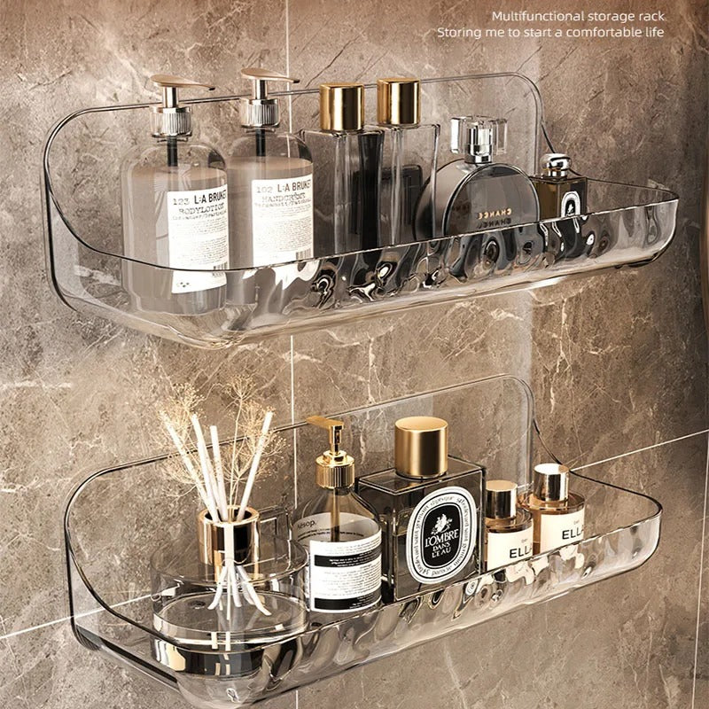 Acrylic Bathroom Shelf – No-Drill Wall Mounted Shower Organiser [1 pack]