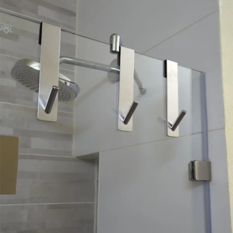 Stainless Steel Over Glass Door Shower Towel Rack [1 pack]