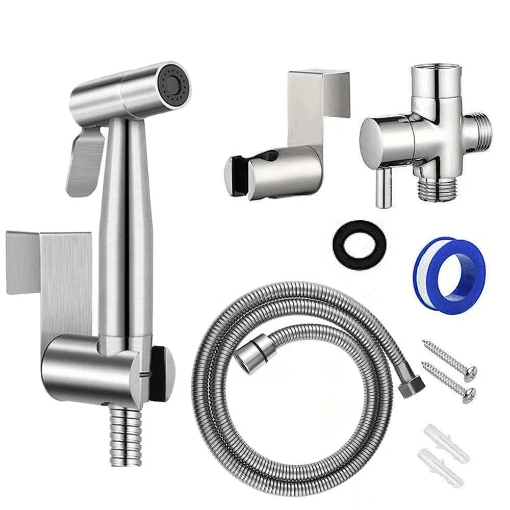 Handheld Toilet Bidet Sprayer Stainless Steel Bathroom Bidet Set