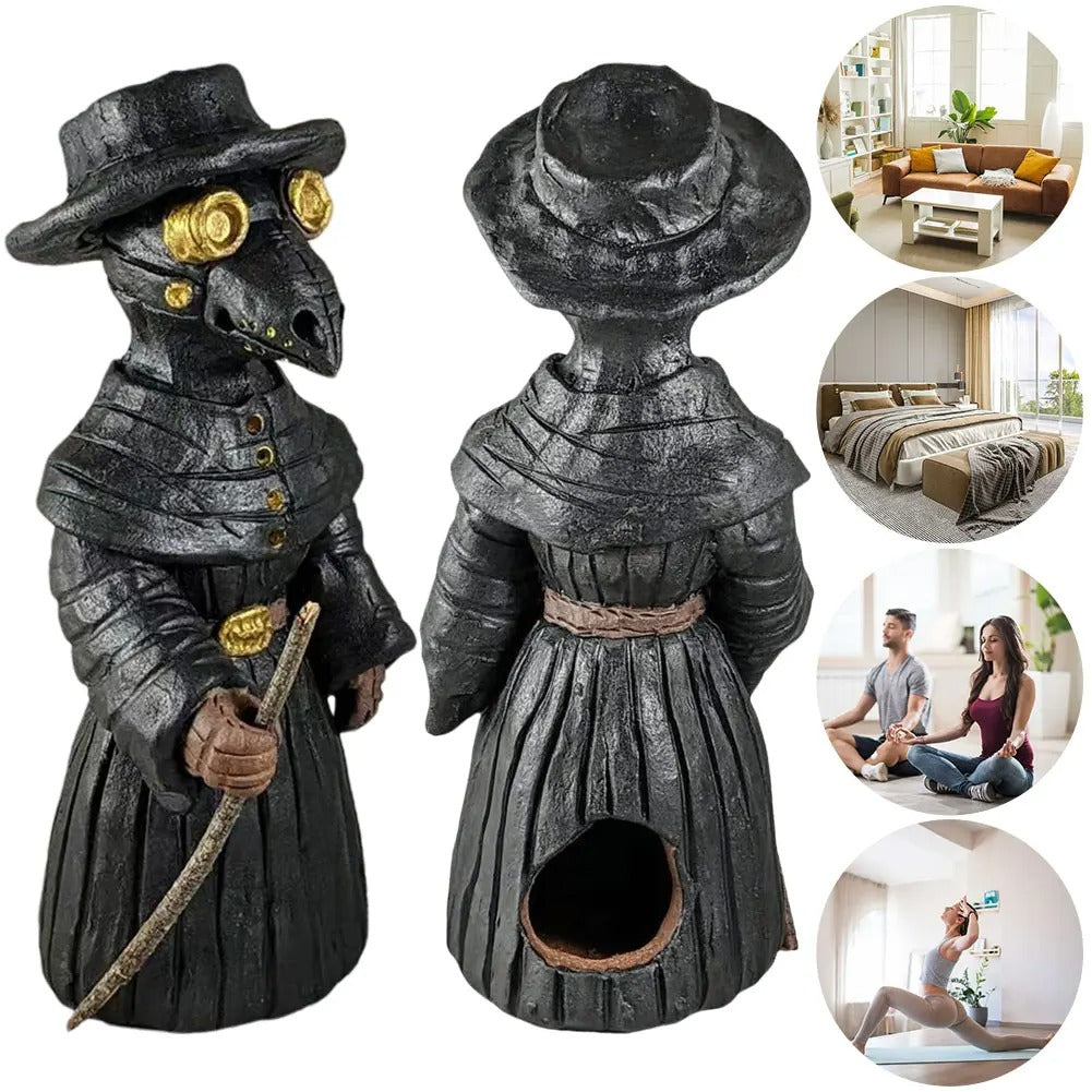 Plague Incense Burner Mini Crow Statue Ornament
