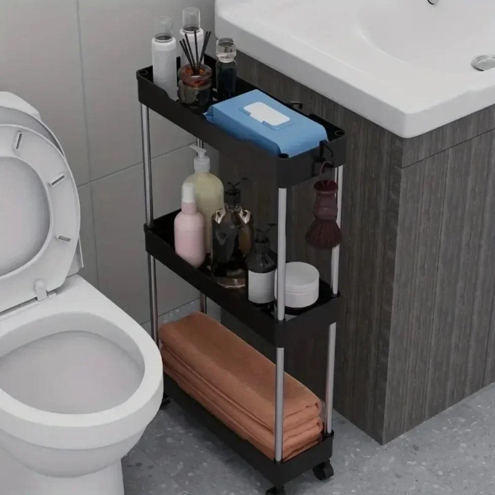 Push Trolley Shelf Multi-Layer Bathroom & Kitchen Storage