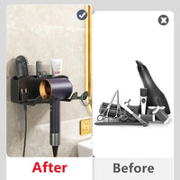 HairEase Wall-Mounted Hair Dryer & Straightener Organizer